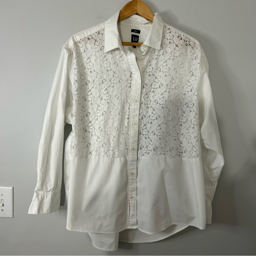 Gap White Lace Button Down Shirt - image 3